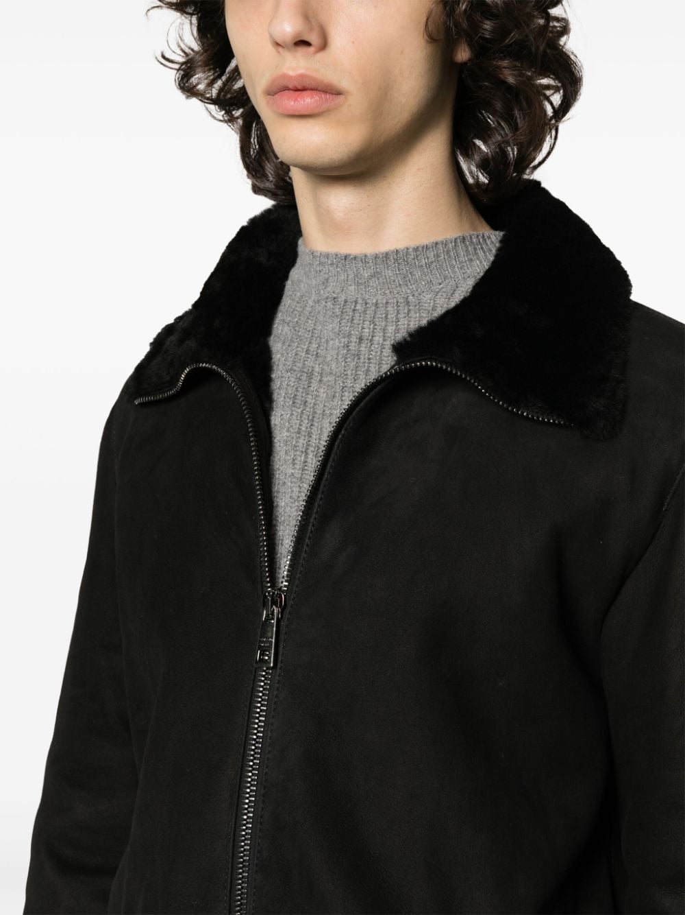 Shop Giorgio Brato Zip-fastening Shearling Coat In Black
