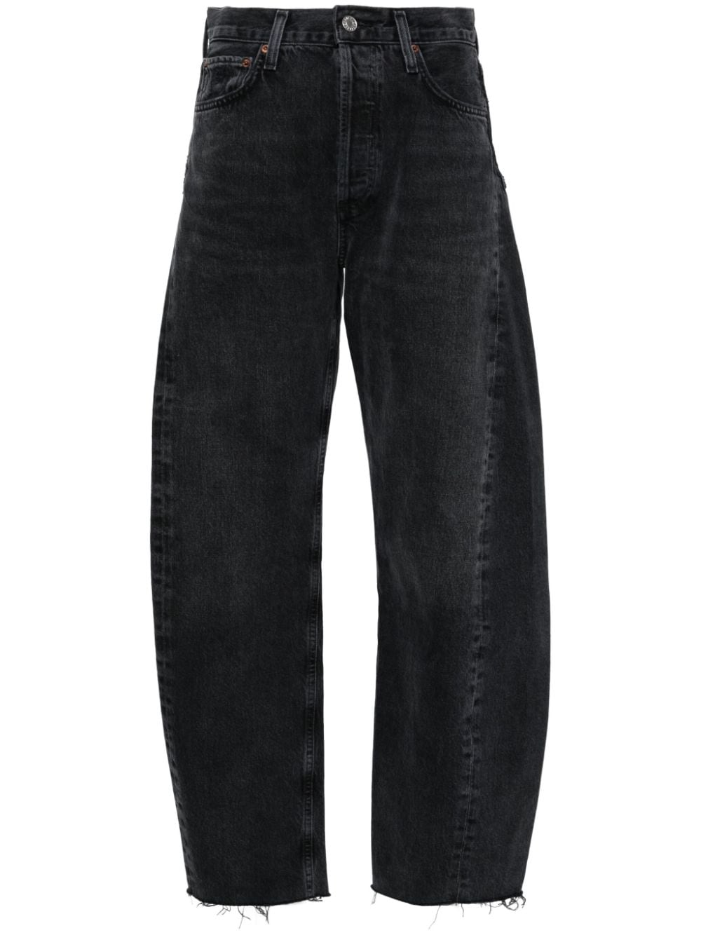 AGOLDE Jeans dritti con orlo sfilacciato - Nero