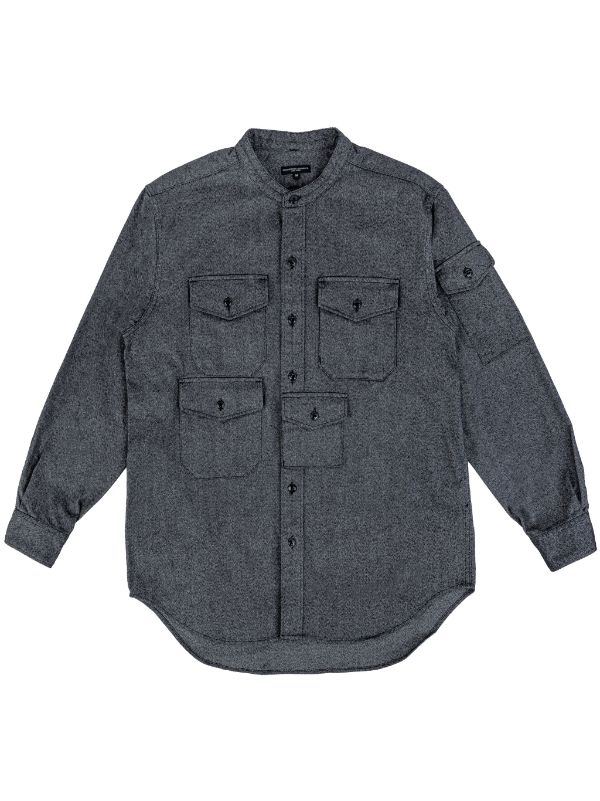 Engineered Garments North Western band-collar Shirt - Farfetch