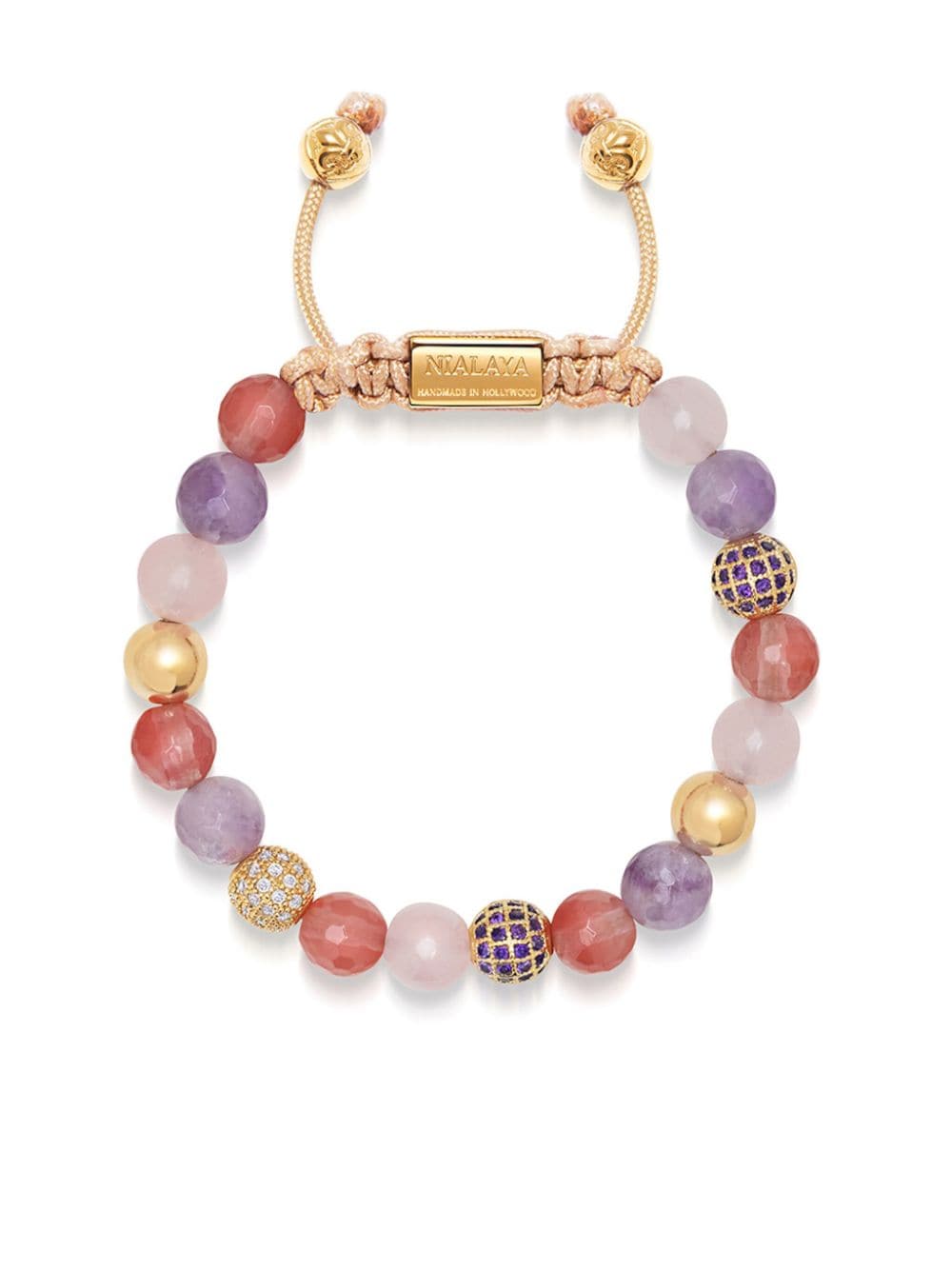 Nialaya Jewelry Amethyst-quartz Beaded Bracelet In Pink