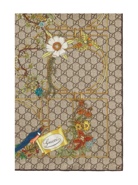 Gucci mascada de seda con estampado floral