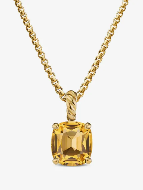 David Yurman 18kt yellow gold and citrine Marbella pendant (12mm)