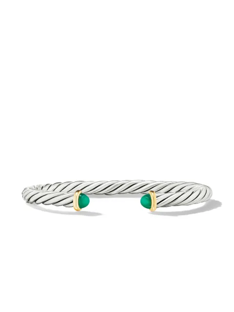 David Yurman 14kt yellow gold and sterling silver Cable cuff bracelet (6mm)