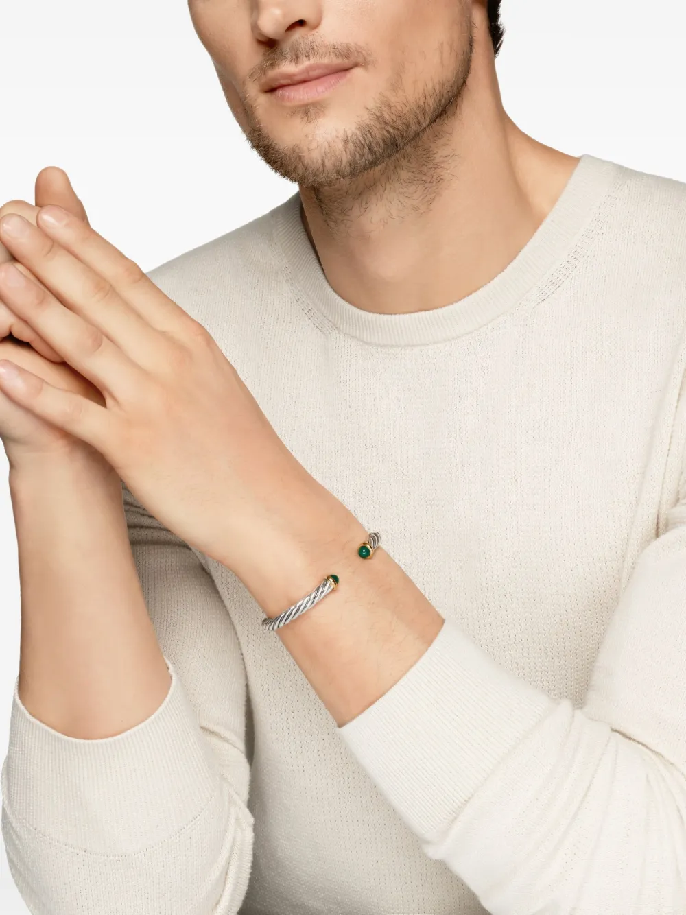 David Yurman 14kt yellow gold and sterling silver Cable cuff bracelet (6mm) | Image 2