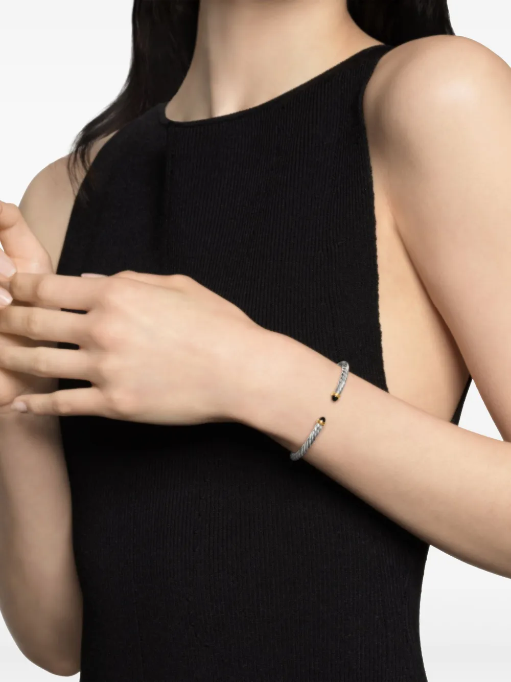 David Yurman 14kt yellow gold and sterling silver Cable Flex bracelet (4mm) | Image 2