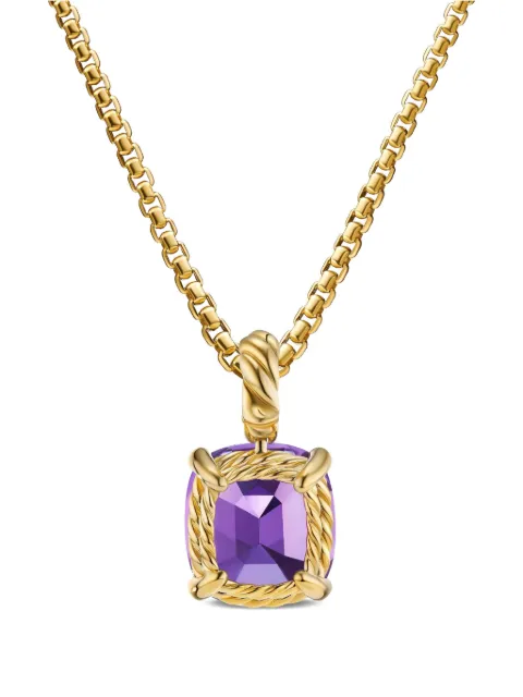 David Yurman 18kt yellow gold Marbella amethyst pendant (12mm)