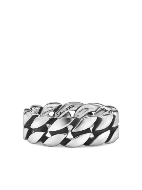 David Yurman sterling silver Curb Chain band ring (8mm)