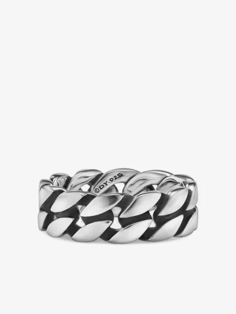 David Yurman sterling silver Curb Chain band ring (8mm)