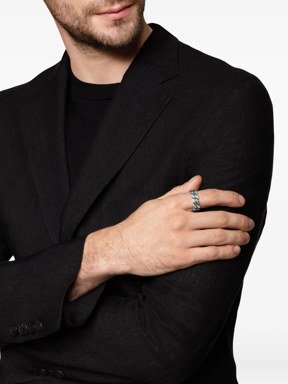 David Yurman 纯银 Curb Chain 指环戒指（8毫米） | Image 2