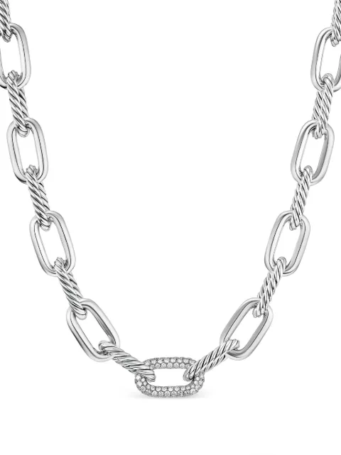 David Yurman sterling silver DY Madison diamond chain necklace (11mm)