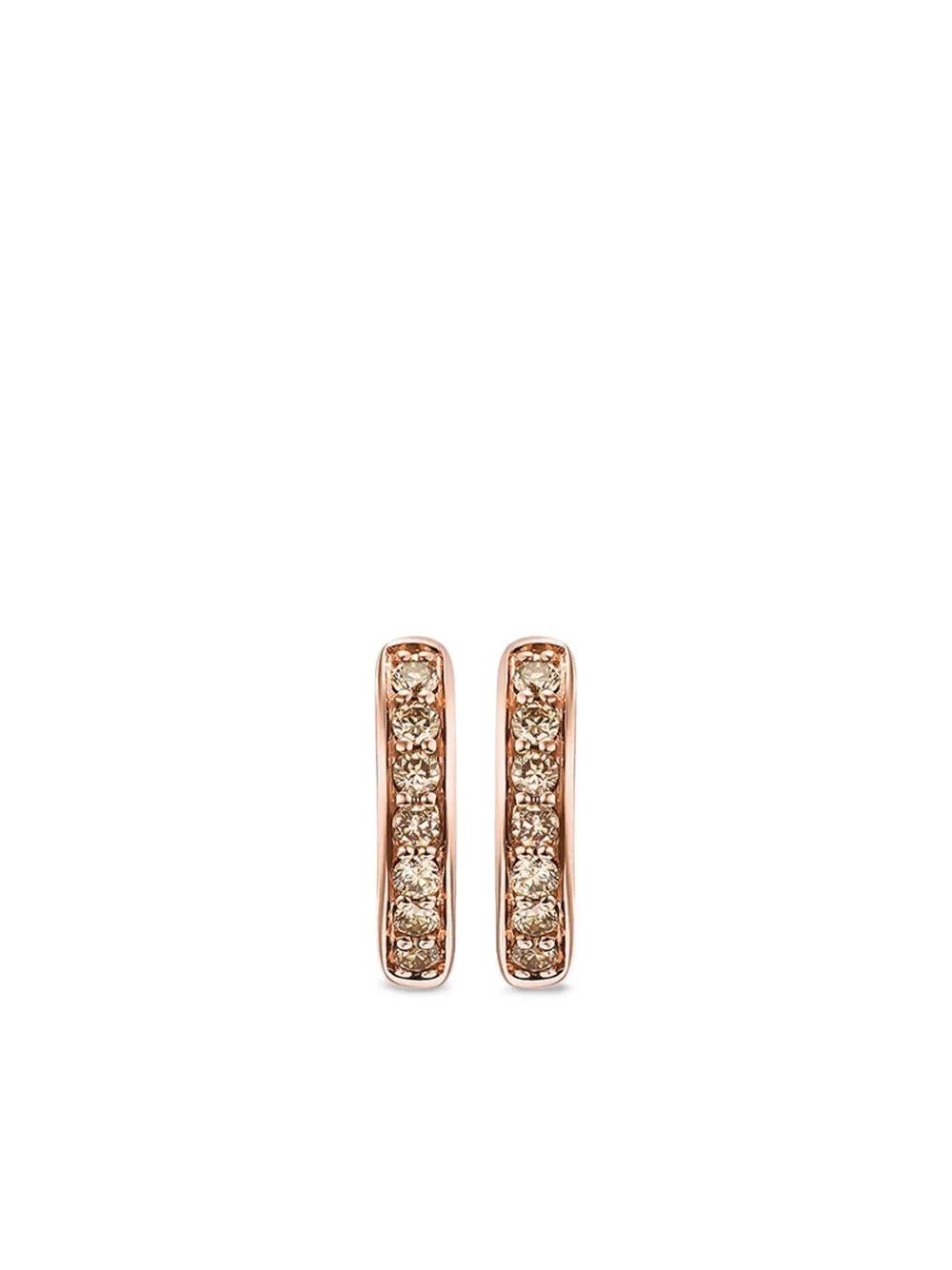 David Yurman Petite Pavé ダイヤモンド フープピアス 12mm 18Kローズゴールド - ゴールドトーン David Yurman Petite Pavé ダイヤモンド フープピアス 12mm 18Kローズゴールド - ゴールドトーン