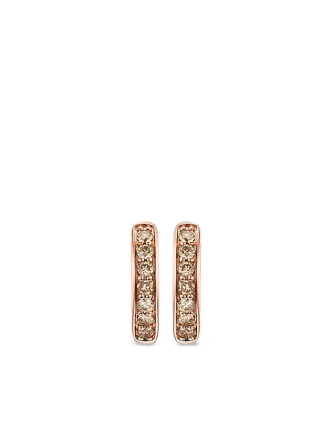 David Yurman arracadas estilo huggie Petite Pavé en oro rosa de 18kt con diamantes de 12mm