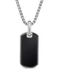 David Yurman sterling silver Chevron onyx tag (27mm)