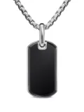 David Yurman sterling silver Chevron onyx tag (27mm)