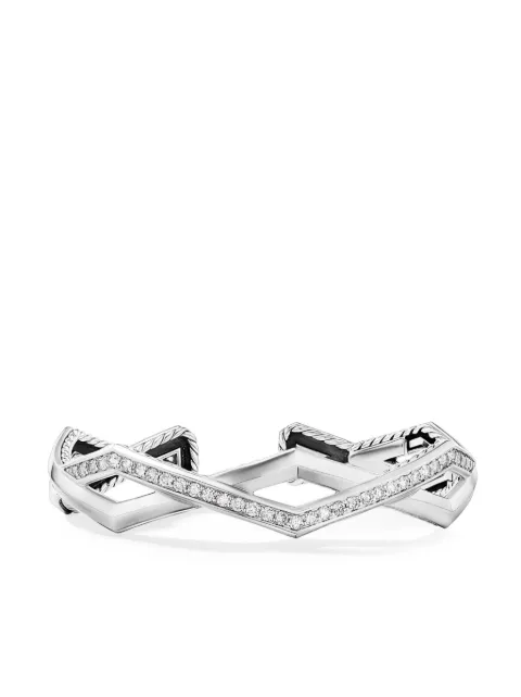 David Yurman sterling silver Zig Zag Stax™ diamond cuff bracelet (5mm)