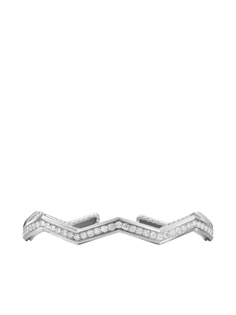 David Yurman bracelet torque Zig Zag Stax™ en argent sterling pavé de diamants (5 mm)