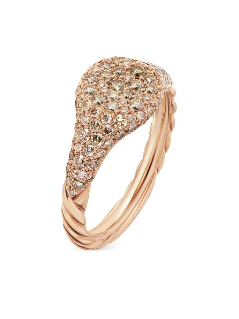 David Yurman 18kt Petite Pavé Rotgold-Pinky-Ring mit Diamanten 7mm