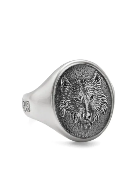 David Yurman sterling silver Petrvs Wolf signet ring (21.5mm)