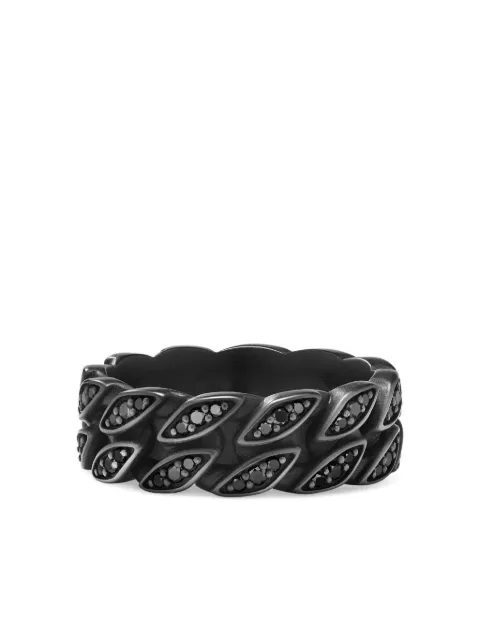 David Yurman anillo de titanio con diamantes negros
