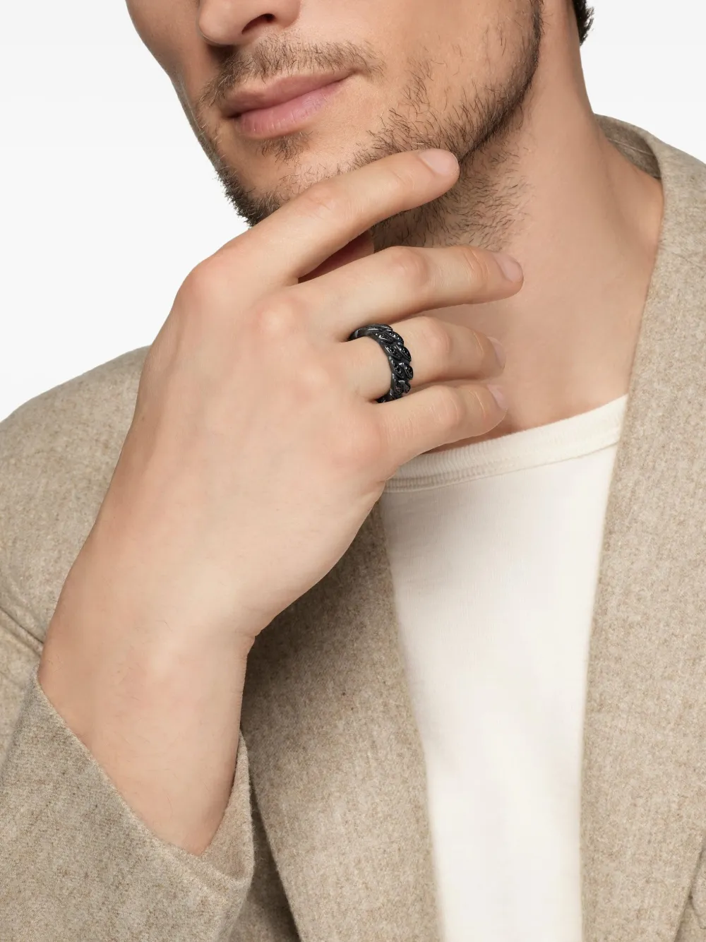 David Yurman titanium ring med sorte diamanter | Image 2