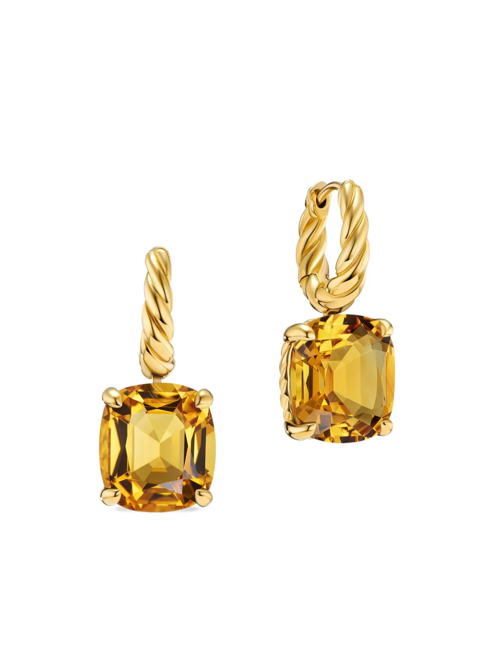  David Yurman 18kt Yellow Gold Marbella Citrine Earrings 