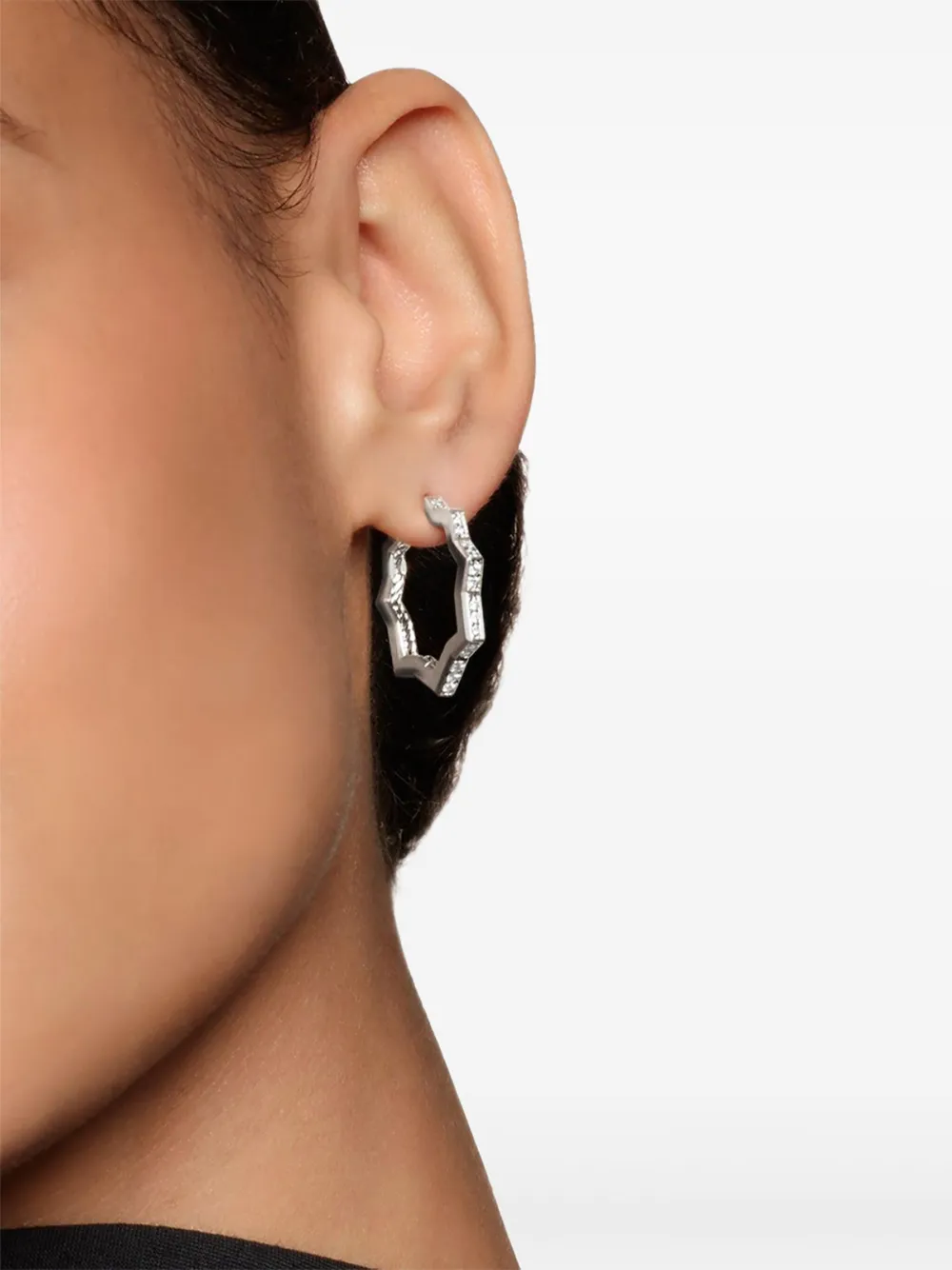 David Yurman arracadas Zig Zag Stax en plata de ley con diamantes de 22.8mm | Image 2