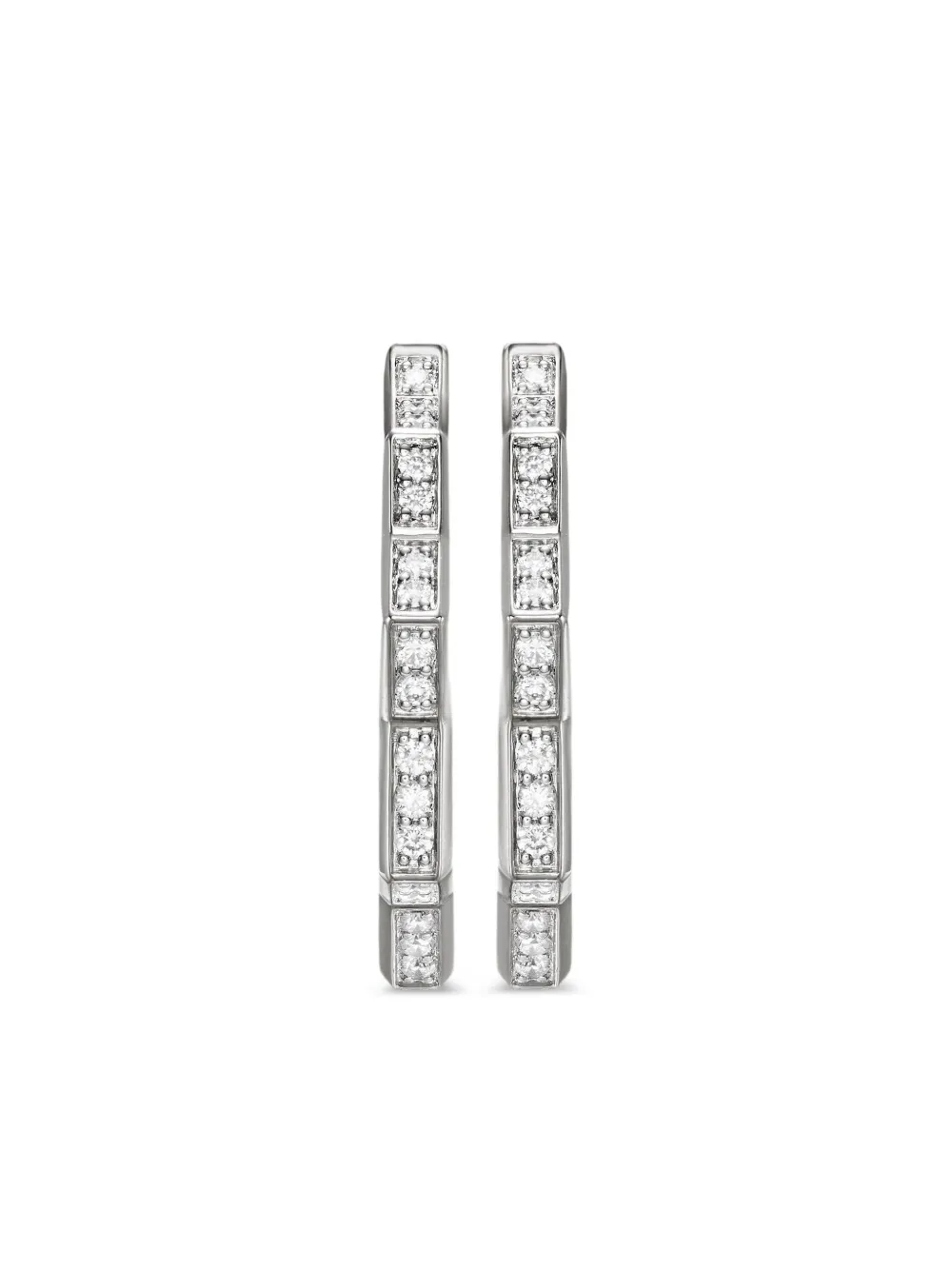 David Yurman Zig Zag Stax ダイヤモンド フープピアス 22.8mm スターリングシルバー - シルバートーン David Yurman Zig Zag Stax ダイヤモンド フープピアス 22.8mm スターリングシルバー - シルバートーン