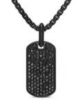 David Yurman sterling silver Chevron diamond tag (27mm) - Black