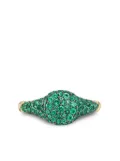 David Yurman 18K yellow gold Petite Pavé emerald pinky ring (7mm)