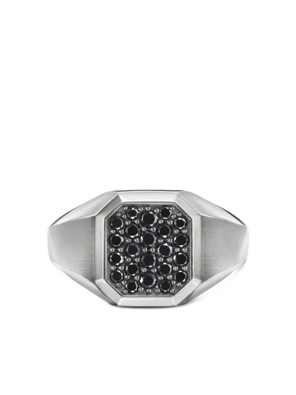 David Yurman - sterling silver Streamline diamond signet ring (14mm) - men