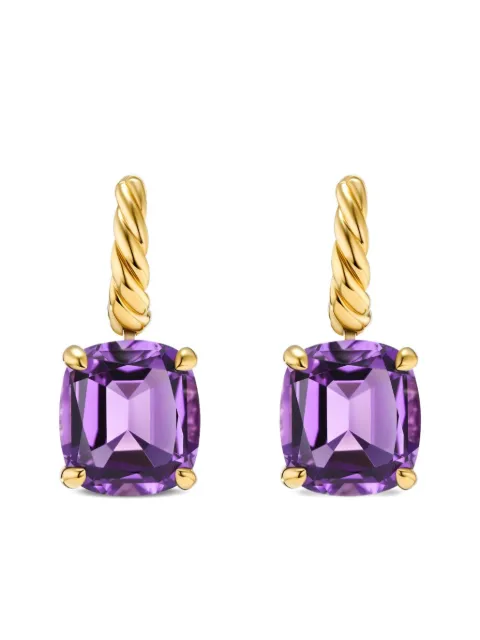 David Yurman 18kt yellow gold Marbella amethyst drop earrings