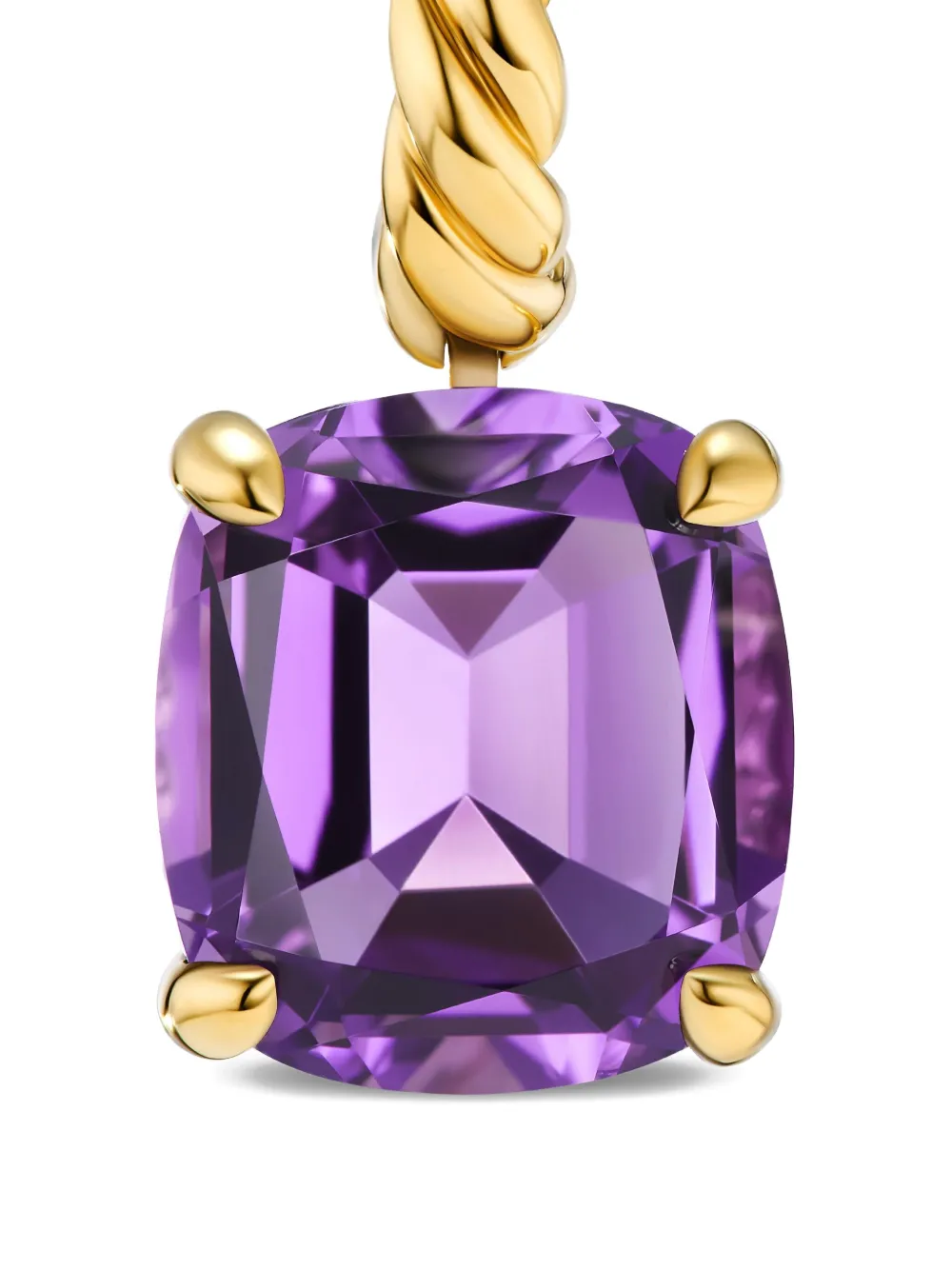 David Yurman 18kt Yellow Gold Marbella Amethyst Drop Earrings, view 3