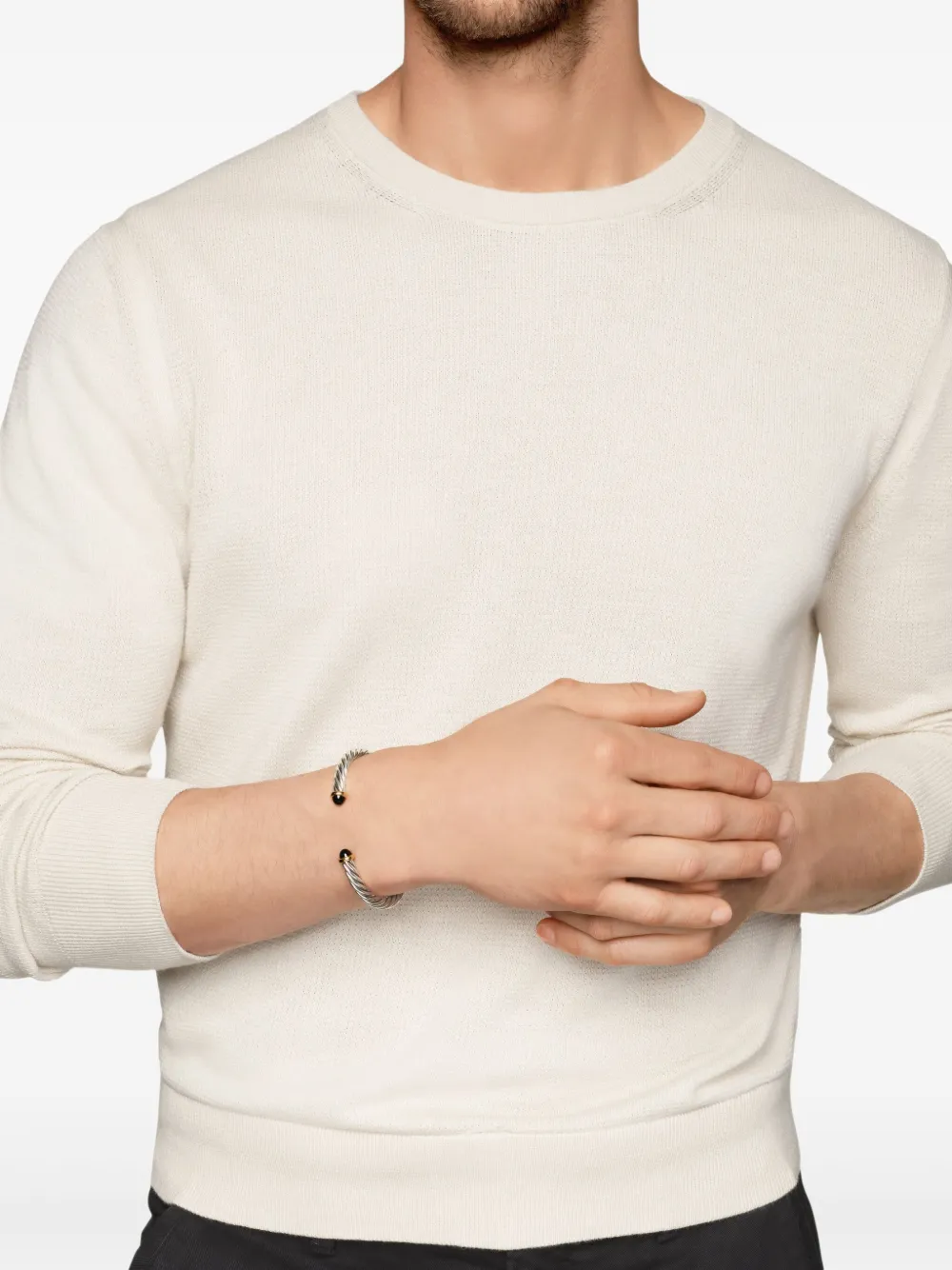 David Yurman 14kt yellow gold and sterling silver Cable cuff bracelet (6mm) | Image 2