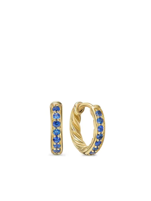 David Yurman 18kt yellow gold Petite Pavé huggie hoop earrings (12mm)