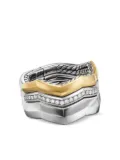 David Yurman 18kt yellow gold and sterling silver Stax diamond ring (11.7mm)