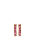 David Yurman 18kt yellow gold Petite Pavé ruby huggie earrings