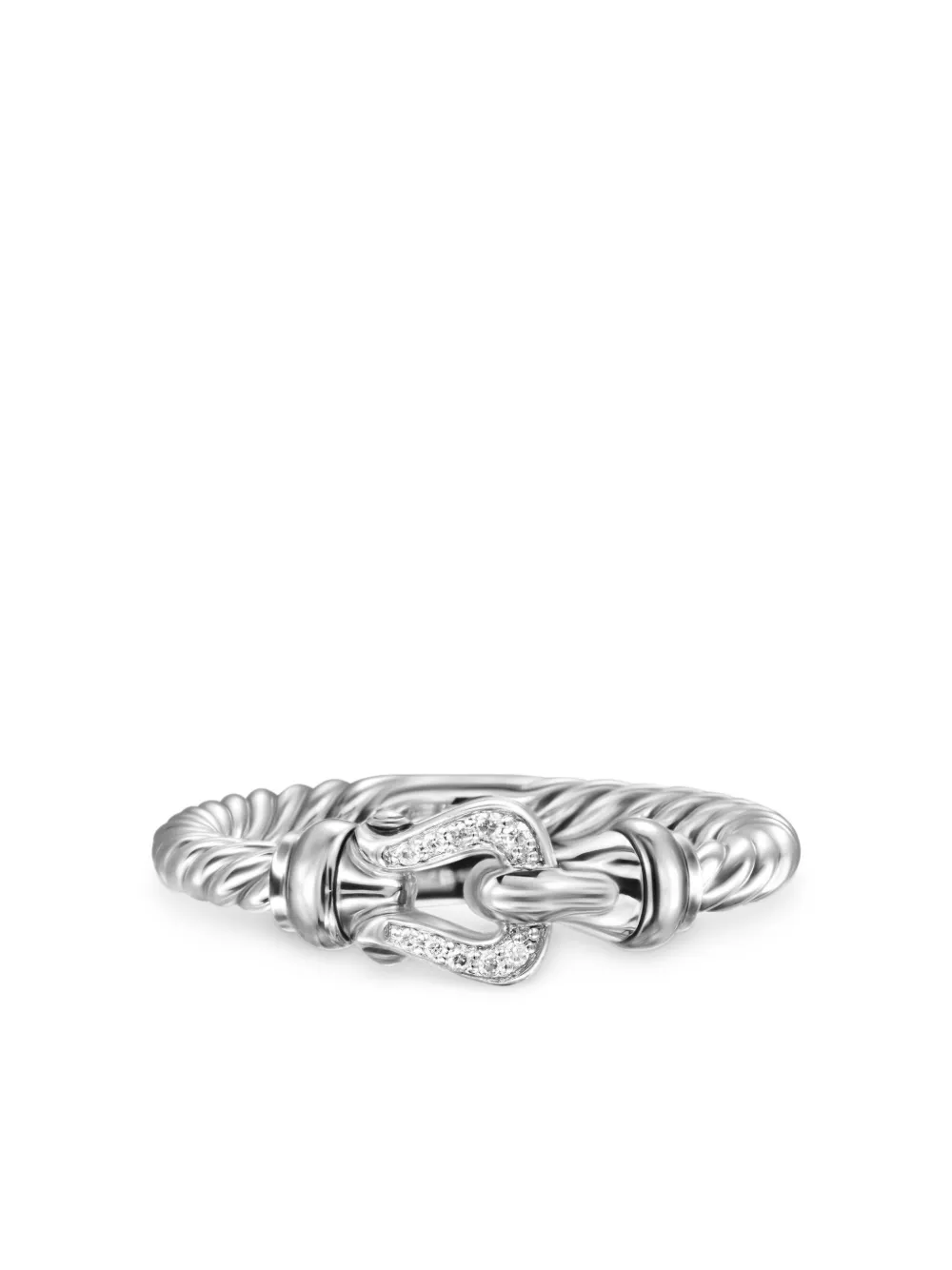 David Yurman 18K white gold Petite Buckle diamond ring | White | Image 1