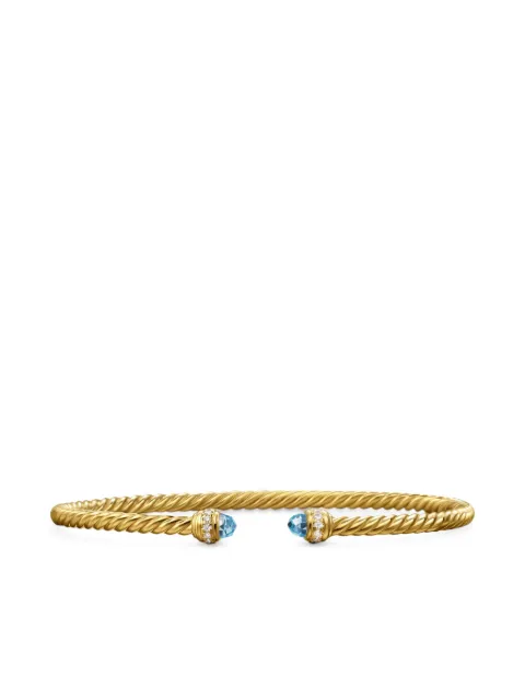 David Yurman 18kt yellow gold Classic Cablespira diamond bracelet (3mm)