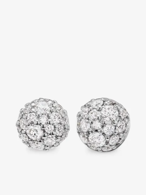 David Yurman 18kt yellow gold Petite Pavé diamond stud earrings (4.5mm)