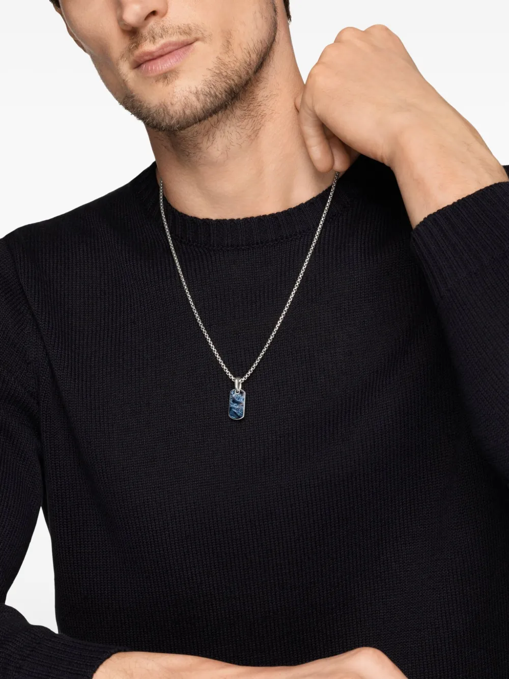 David Yurman 纯银 Chevron 吊牌（21毫米） | Image 2