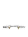 David Yurman 14kt yellow gold and sterling silver Cable cuff bracelet (6mm)