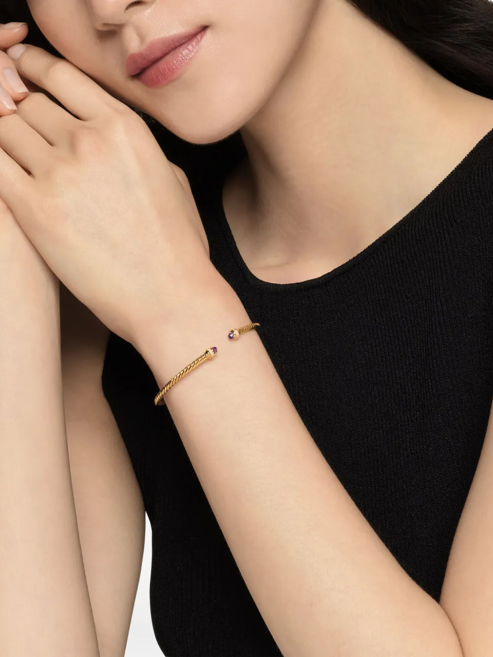 David Yurman 18kt yellow gold Classic Cablespira diamond bracelet (3mm) | Image 2