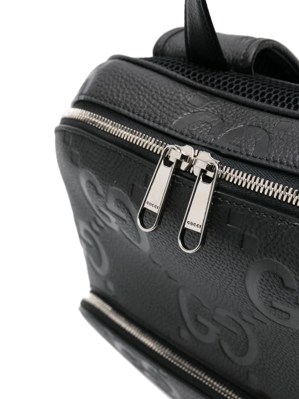 Gucci Large Jumbo GG Leather Backpack | Black | FARFETCH
