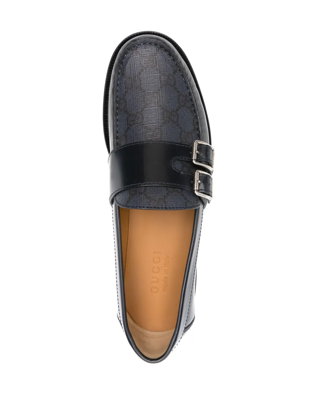 Gucci GG Supreme Monk Shoes | Blue | FARFETCH ID