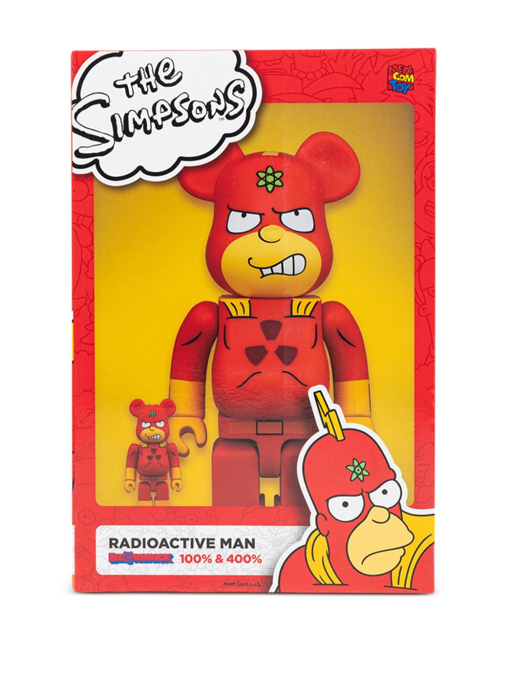 Shop Medicom Toy X The Simpsons Radioactive Man Be@rbrick 100% And 400% Figure Set In Red