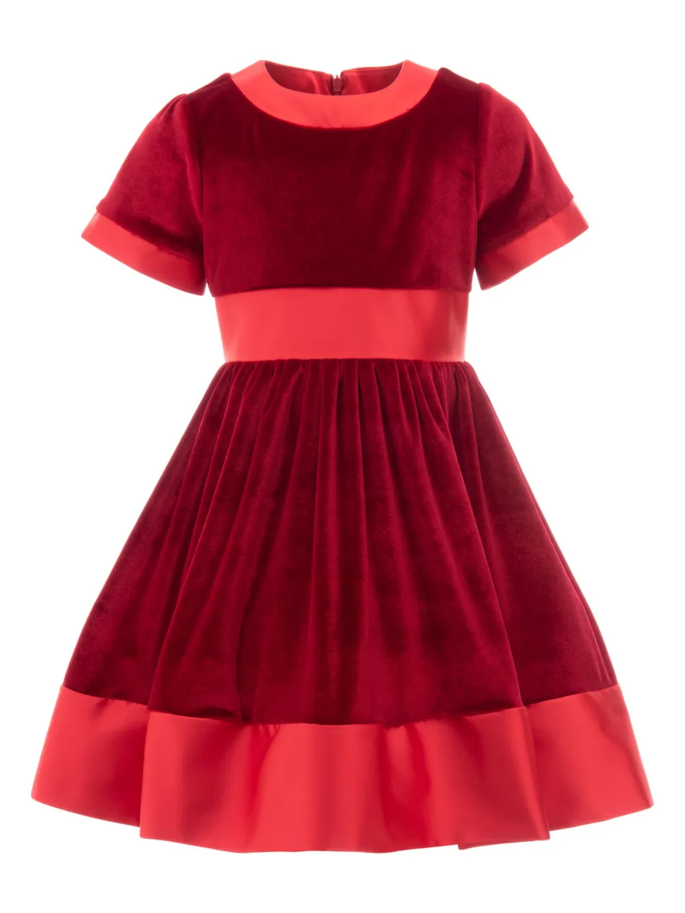 TULLEEN SHORT-SLEEVE VELVET DRESS 