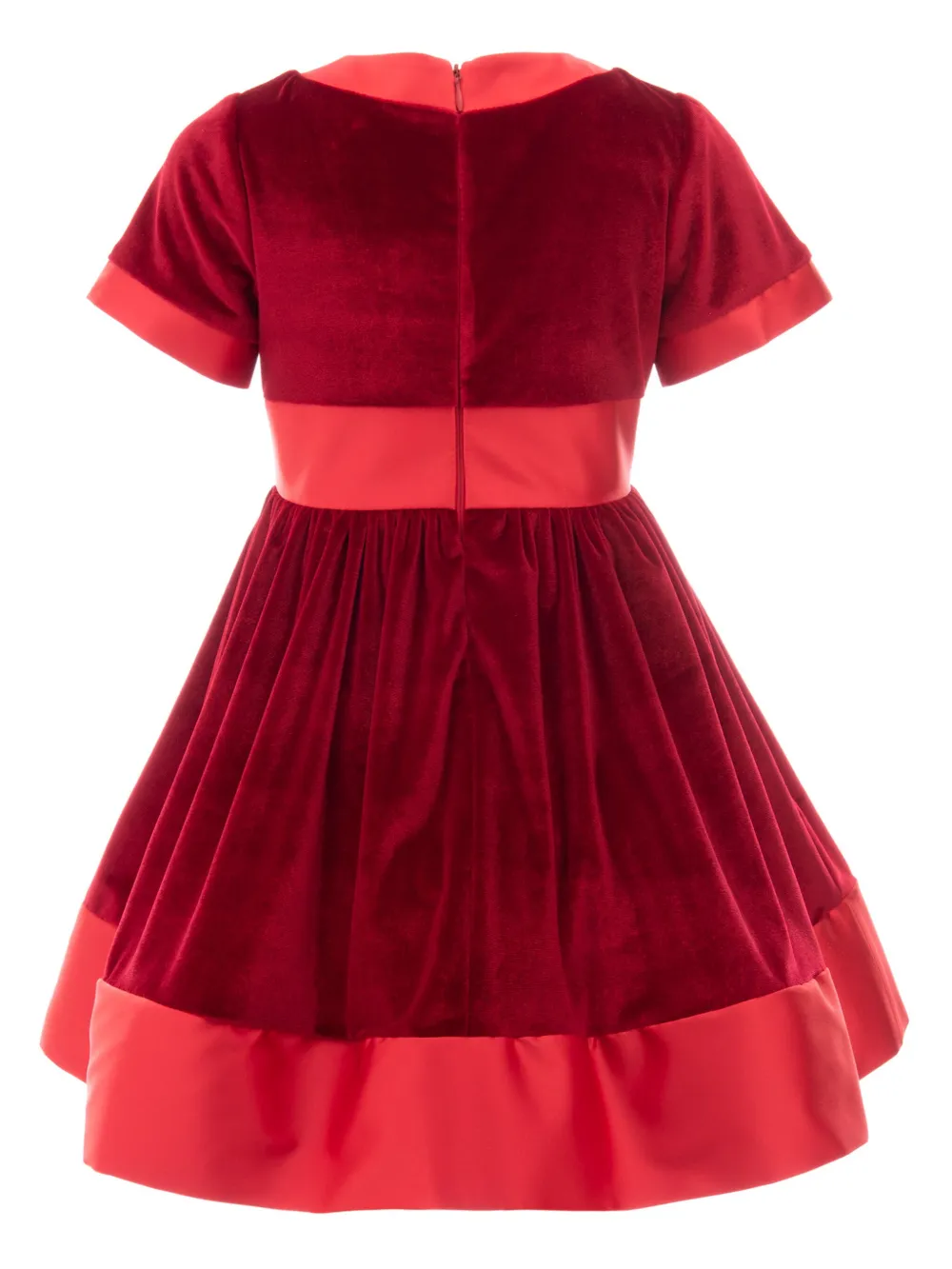 TULLEEN SHORT-SLEEVE VELVET DRESS 
