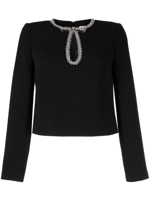 Self-Portrait crystal-embellished cut-out top 
