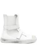 Nicolas Andreas Taralis touch-strap high-top leather sneakers - White