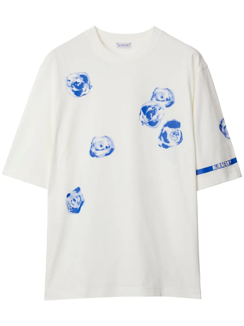 Burberry Rose-print Cotton T-shirt - Farfetch